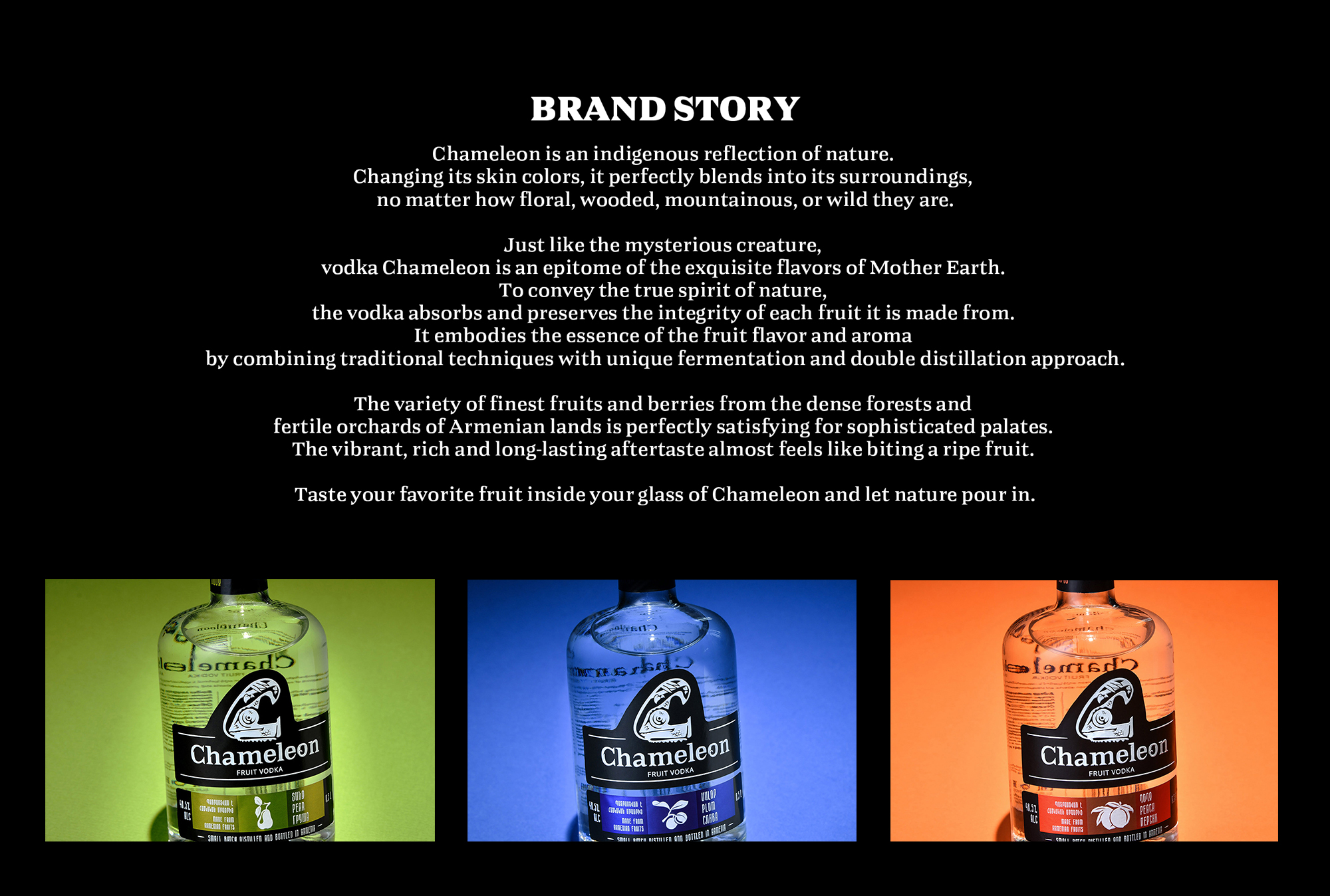 CHAMELEON FRUIT VODKA BRANDING